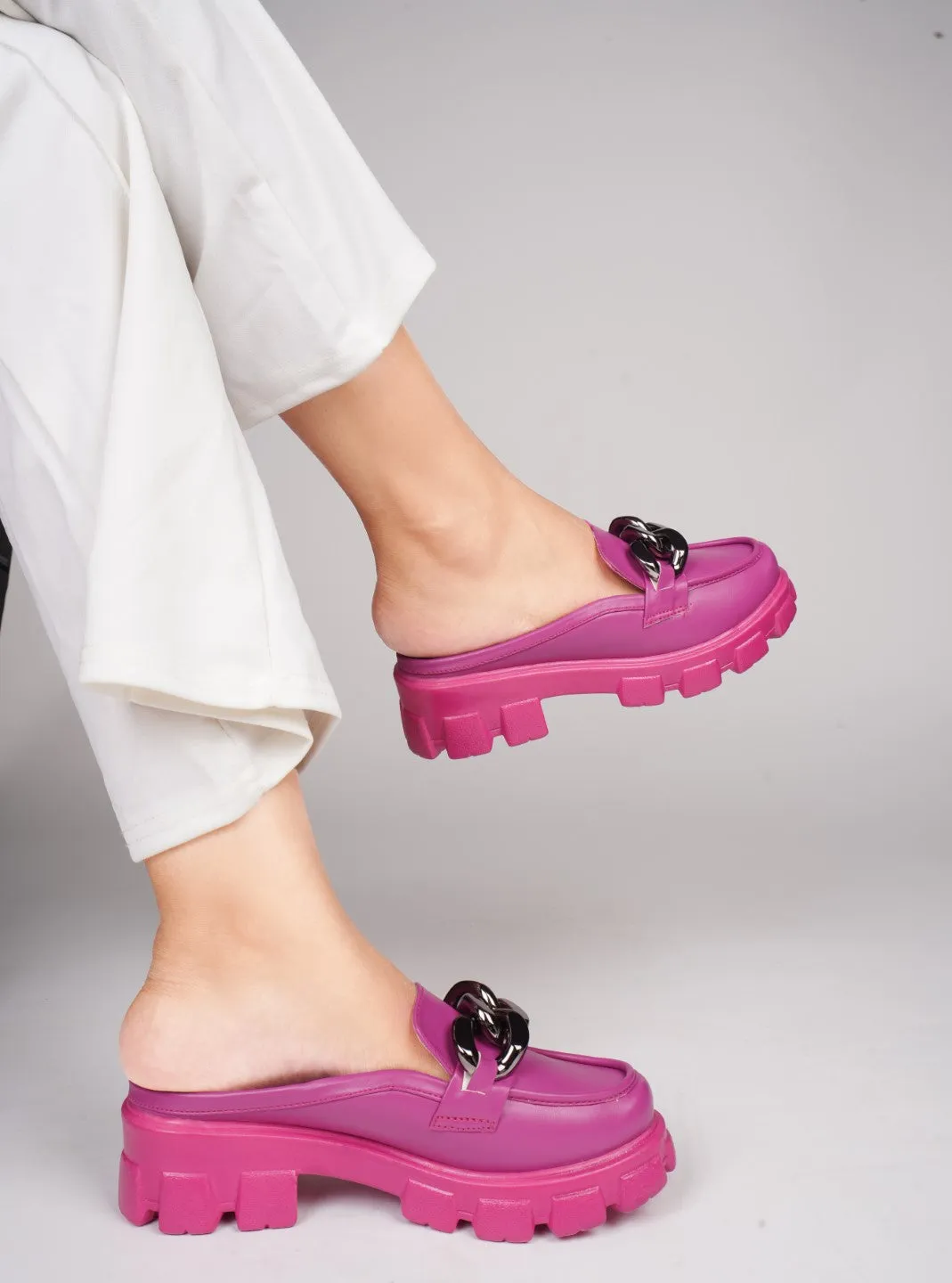 Radiant Sapphire Chain Half Loafer