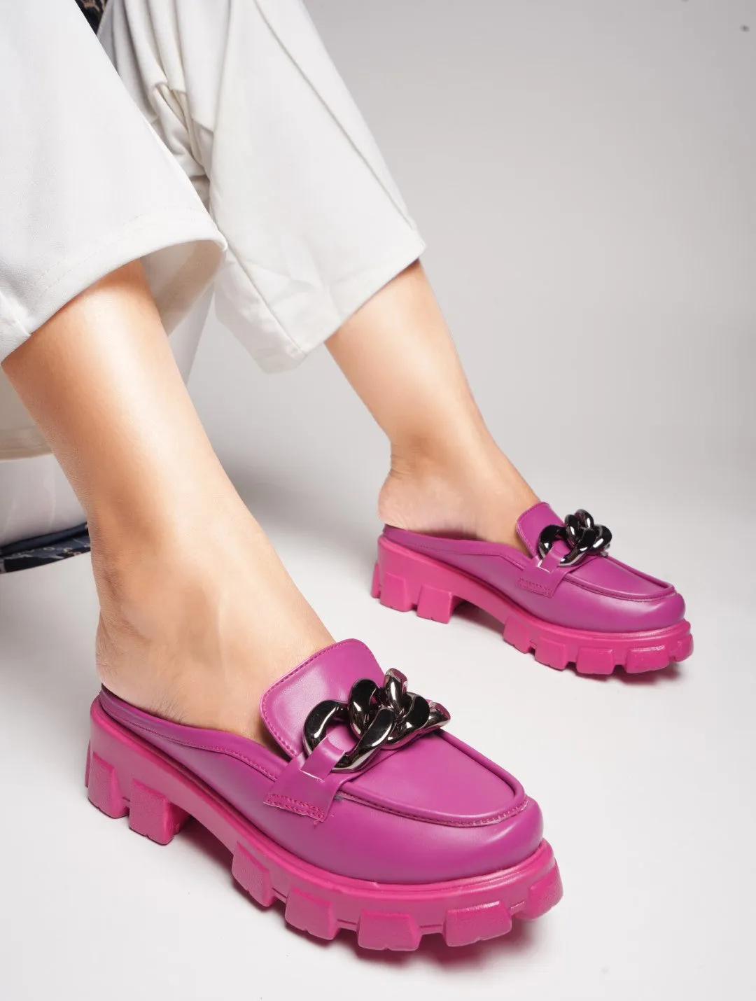 Radiant Sapphire Chain Half Loafer