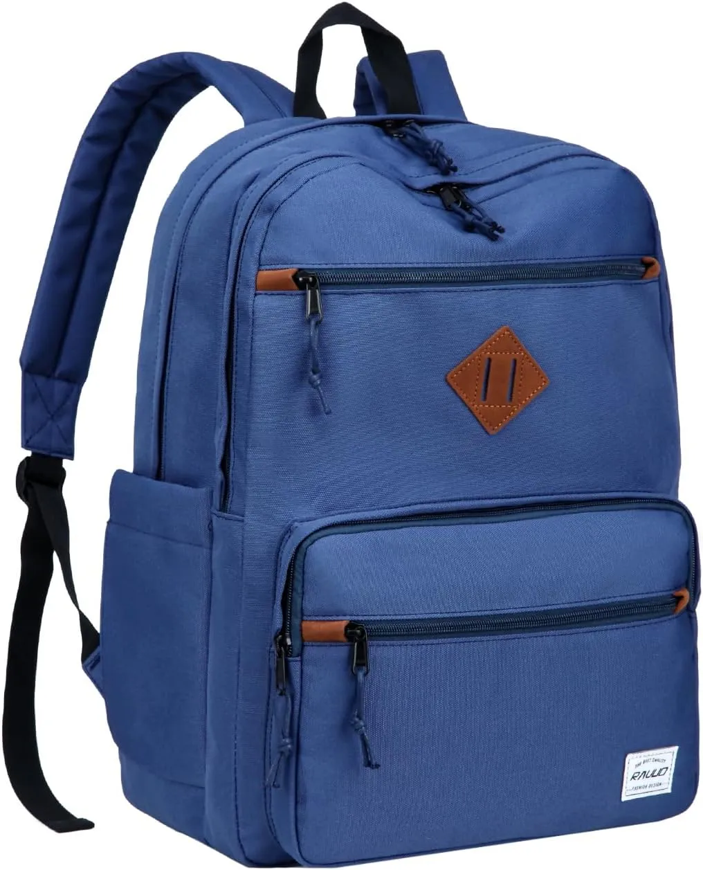 RAVUO School Backpack, Unisex Large Bookbag Water Resistant Lightweight Schoolbag Casual Daypack for High School/College/Teens/Travel/Work for Men Women Blue