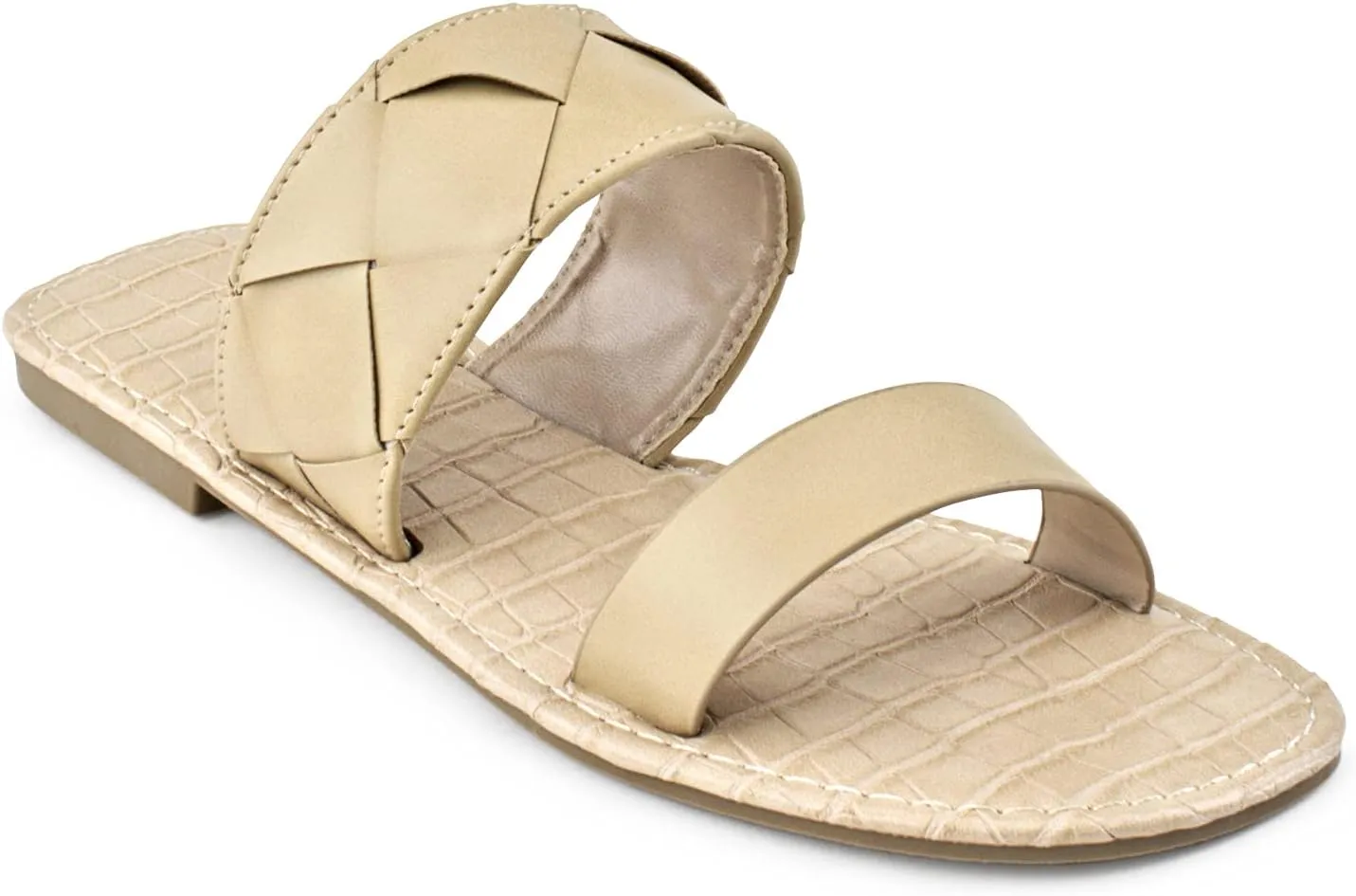 RF ROOM OF FASHION Women's Woven Double Band Slide Sandals