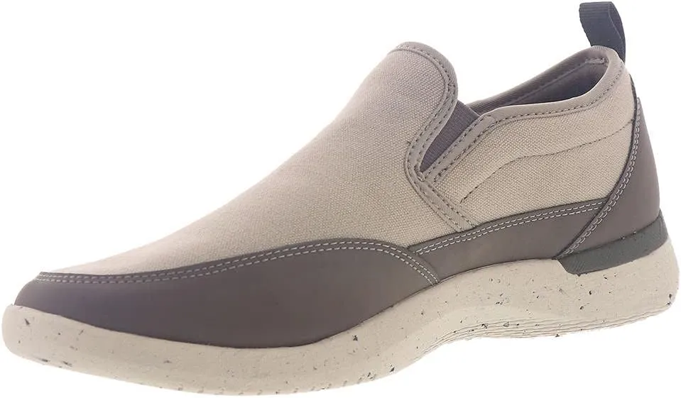 Rockport Men's Truflex Fly Slip on Mudguard Sneaker, Stone Multi, 9