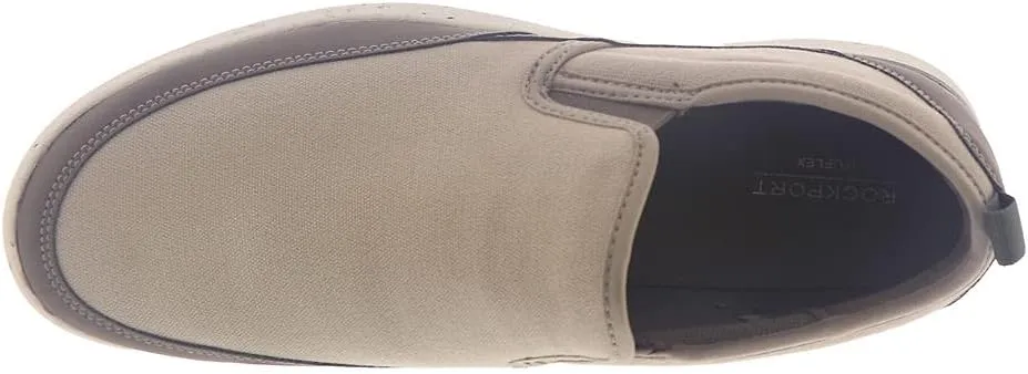 Rockport Men's Truflex Fly Slip on Mudguard Sneaker, Stone Multi, 9