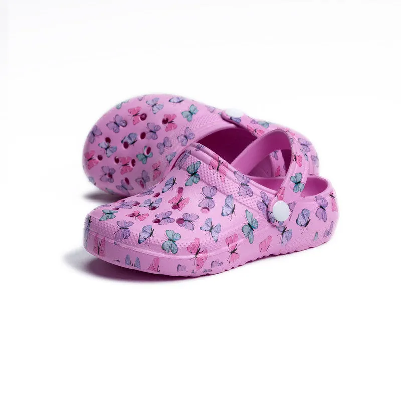 Rose Butterflies Print Pronto PK6 Clog for Girls