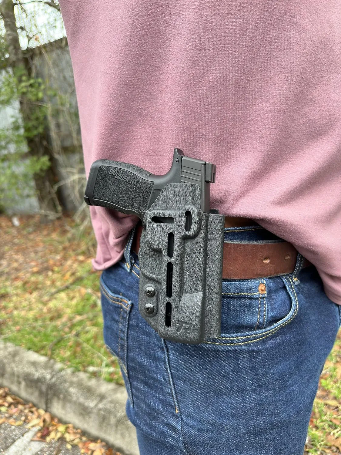 Rounded Druid IWB OWB Holster, Claw, Wedge, Inside Outside Waistband Carry, American Made, Concealment Express, Carbon Fiber Black Kydex, Optics Ready, Fits: