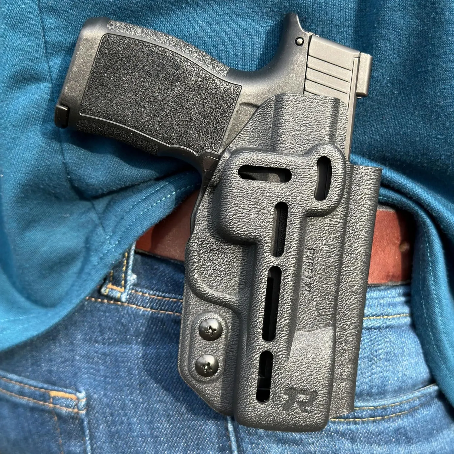 Rounded Druid IWB OWB Holster, Claw, Wedge, Inside Outside Waistband Carry, American Made, Concealment Express, Carbon Fiber Black Kydex, Optics Ready, Fits: