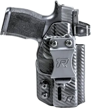 Rounded Druid IWB OWB Holster, Claw, Wedge, Inside Outside Waistband Carry, American Made, Concealment Express, Carbon Fiber Black Kydex, Optics Ready, Fits: