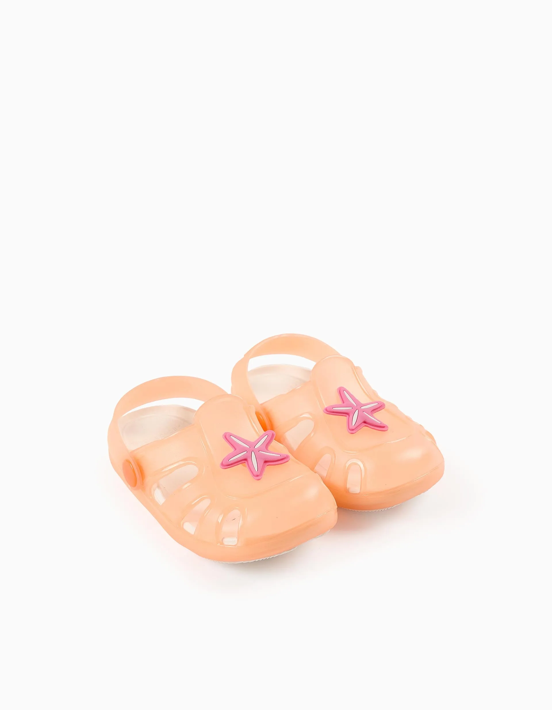 Rubber Clogs for Baby Girls 'Starfish', Coral/Pink