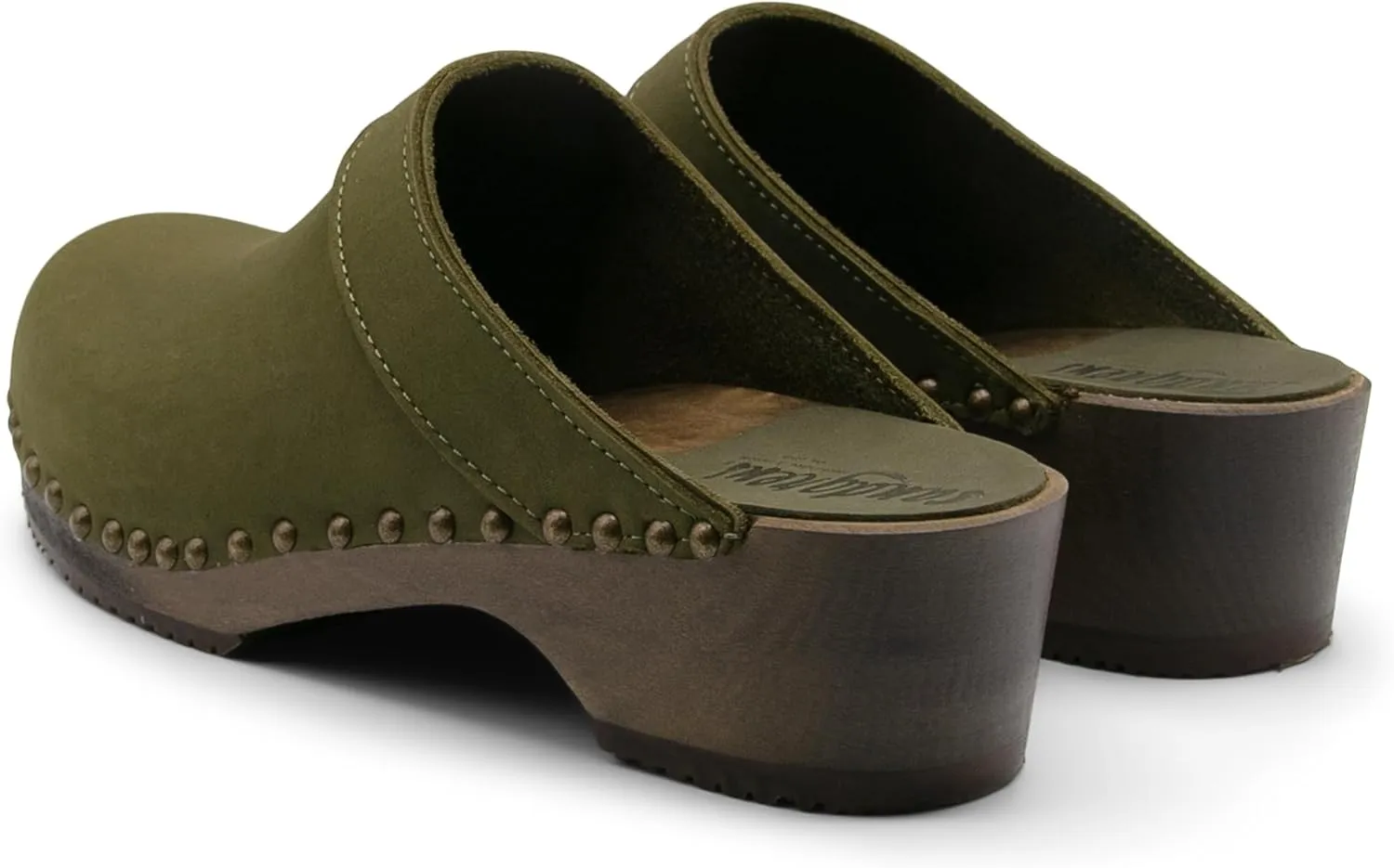 Sandgrens Handmade Swedish Wood Clogs for Men, Low Heel Mule | Bergen