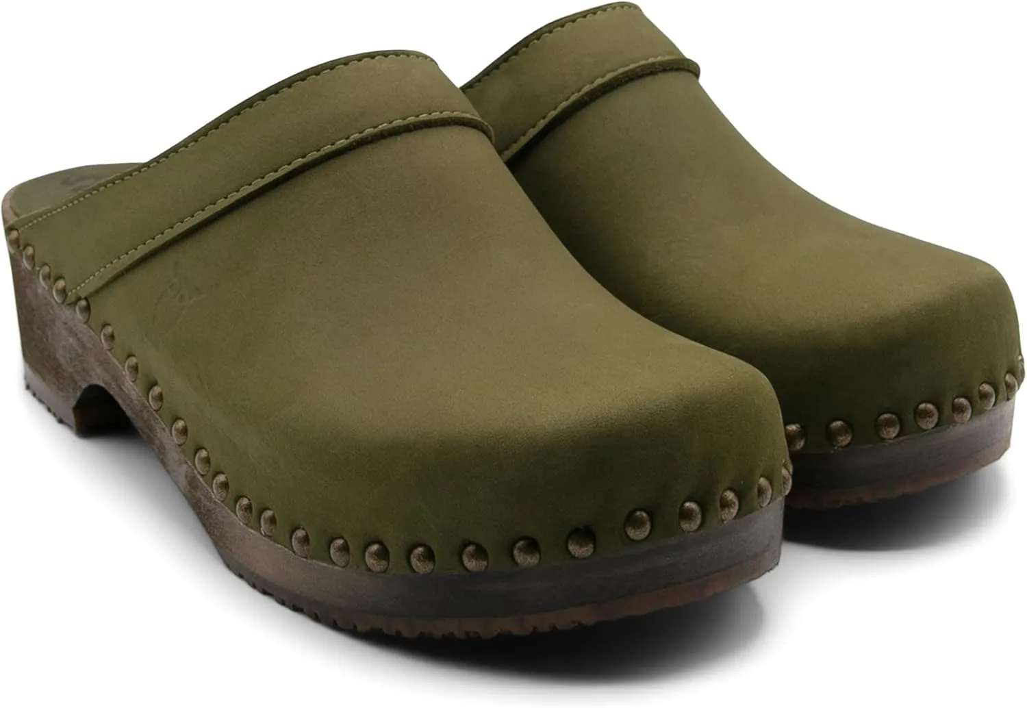 Sandgrens Handmade Swedish Wood Clogs for Men, Low Heel Mule | Bergen