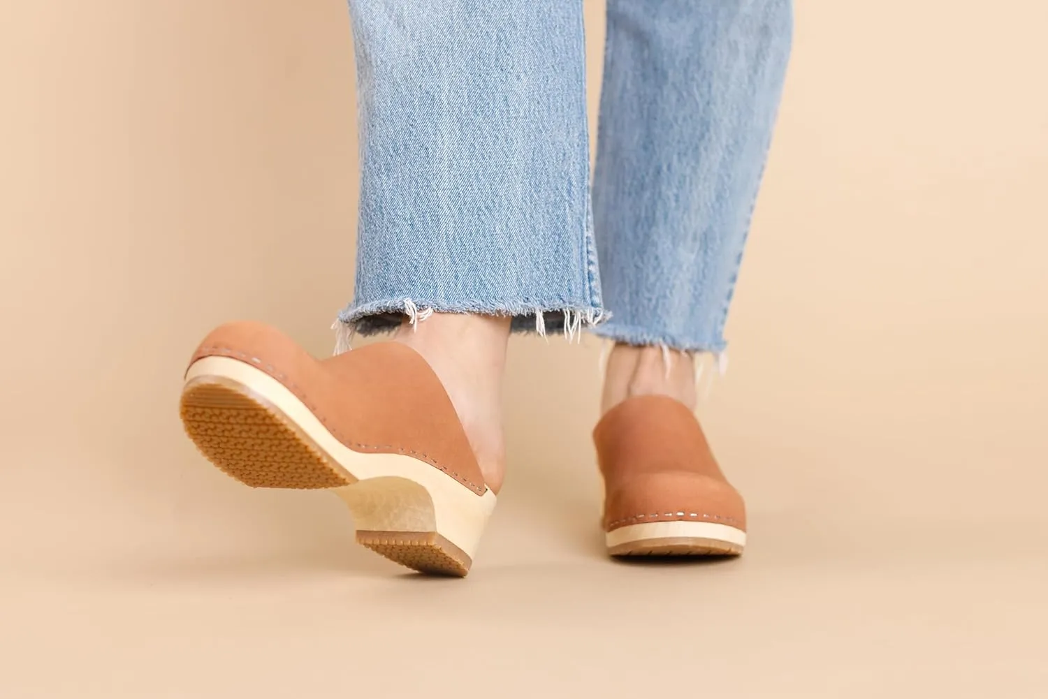Sandgrens Handmade Swedish Wood Clogs for Women, Low Heel Mule | Austin