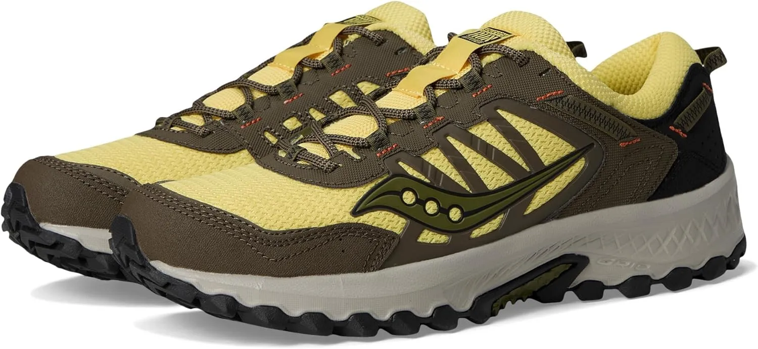 Saucony Unisex Grid Peak Sneaker, Yellow/Walnut, 9.5 US Men