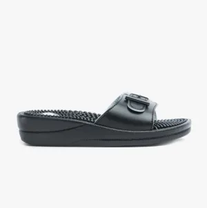Scholl NEW MASSAGE Womens Mule Sandals Black