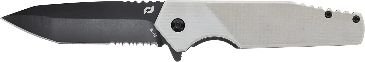 Schrade Delta Class Shudder Folder 8in with 3.5in AUS-10 Steel Blade and Aluminum Handle for EDC