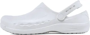 Shoes for Crews Zinc, Men's, Women's, Unisex Work Clogs, Slip Resistant, Water Resistant, White, Men's 5 / Women's 7