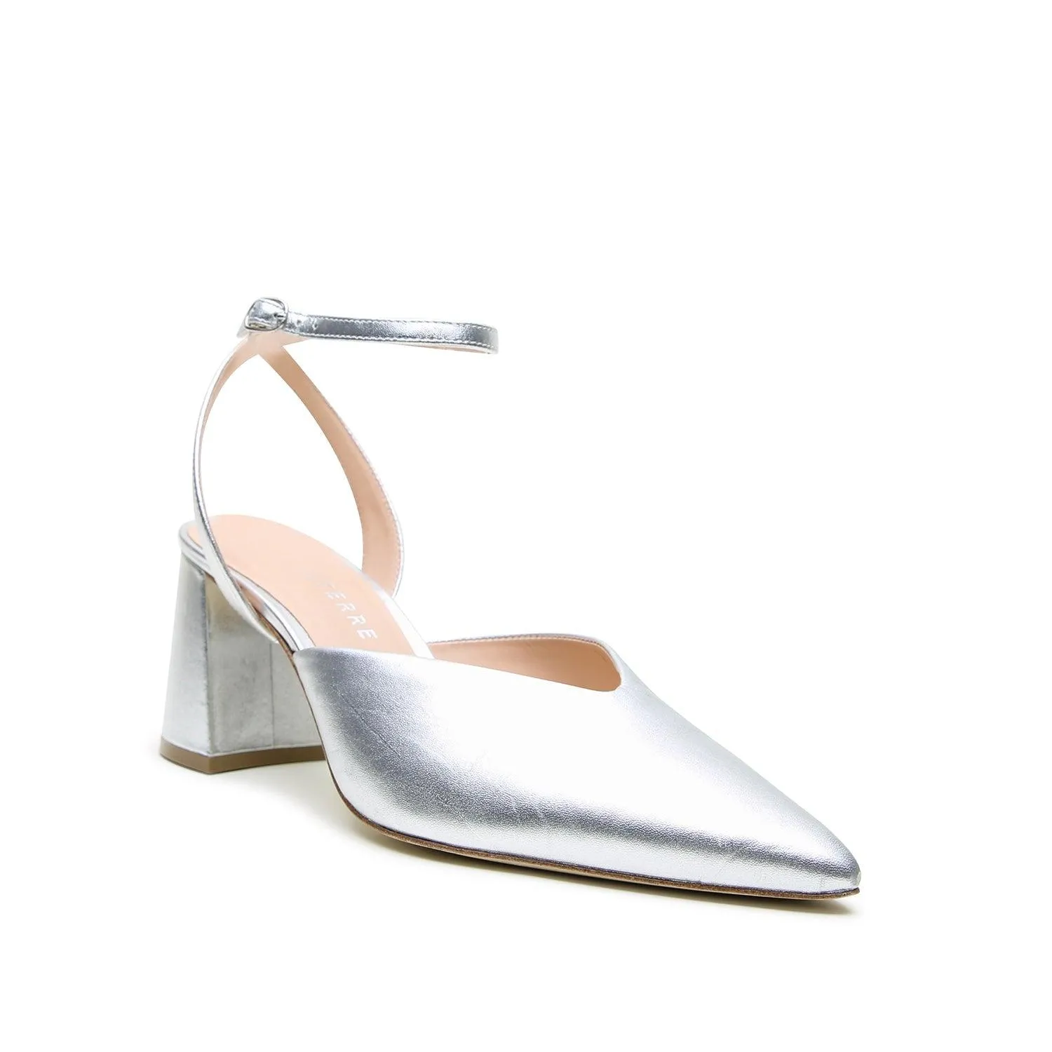 Silver V Mule   Marilyn Strap