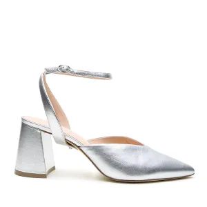 Silver V Mule   Marilyn Strap