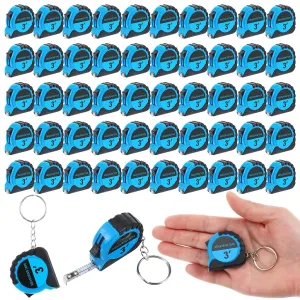 simarro 50Pcs Keychain Small Tape Measure, 3 FT Mini Retractable Measuring Tape with Stable Slide Lock Easy Read Pocket Measuring Tape for Birthday Party Favors Daily Use Engineer Contractors