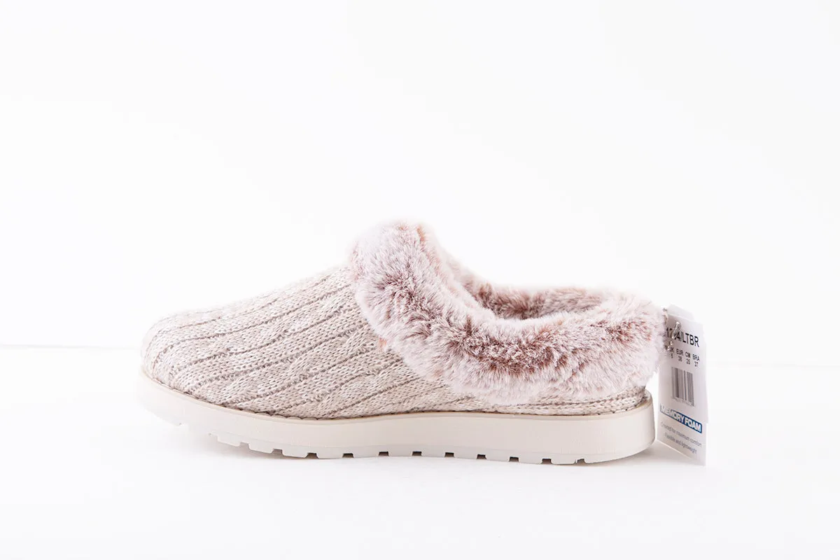 SKECHERS - 31204 BOBS KEEPSAKES-ICE ANGEL MULE SLIPPER - LIGHT BROWN