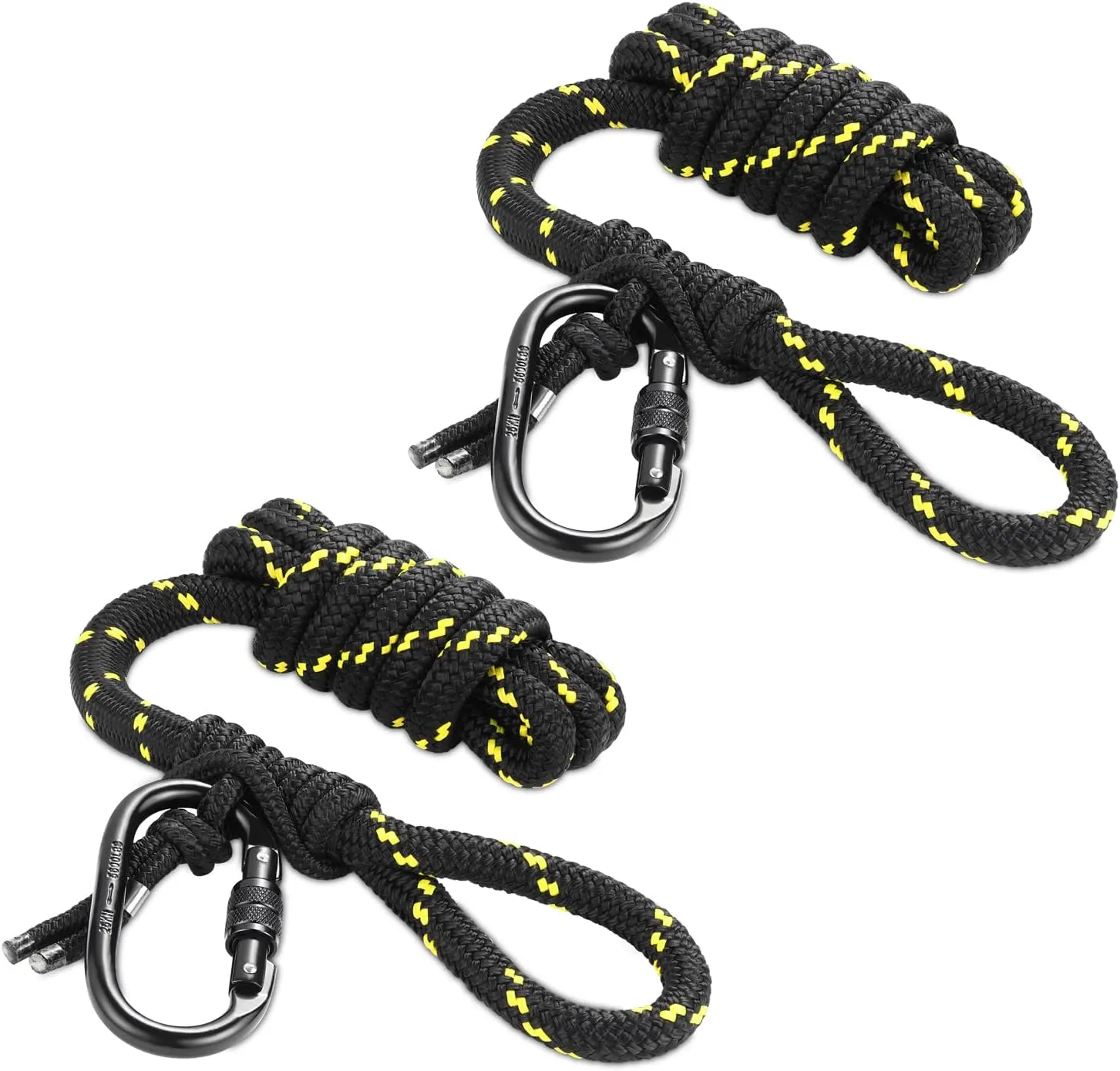 skiguard Treestand Safety Linemans Rope: Hunting Lifelines for Tree Stand & Saddle Hunting and Climbing Fall Protection, Rope-Style Tree Strap with Prusik Knot & One-Handed Lockable Carabiner
