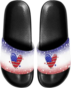 Slide Sandals for Women Girls Lightweight Non Slip Shower Shoes Comfotable Open Toe Single Band Slide Sandals Size 6-13.5
