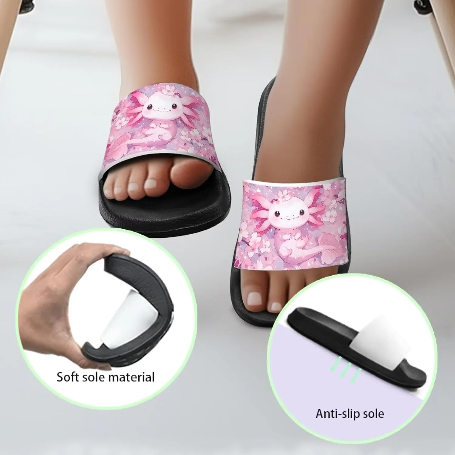 Slip On Slippers Lightweight Kids Sandals for Boys Girls Open Toe Design Comfort Drying Shower Slides