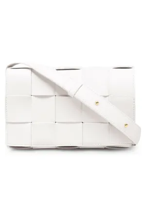 SMALL WOVEN CASSETTE BAG | WHITE/GOLD