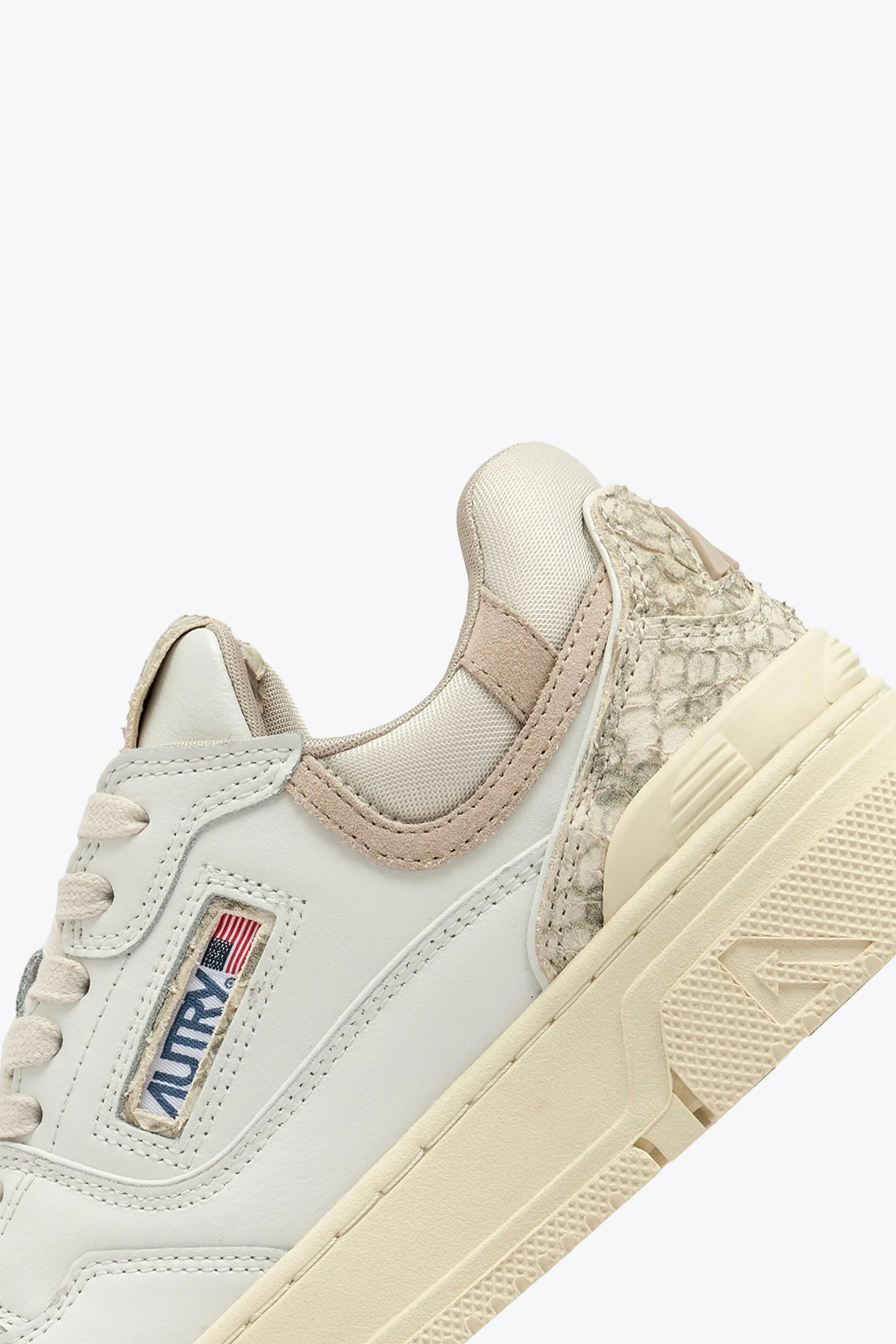 Sneaker bassa in pelle panna con dettagli pitonati - CLC Low