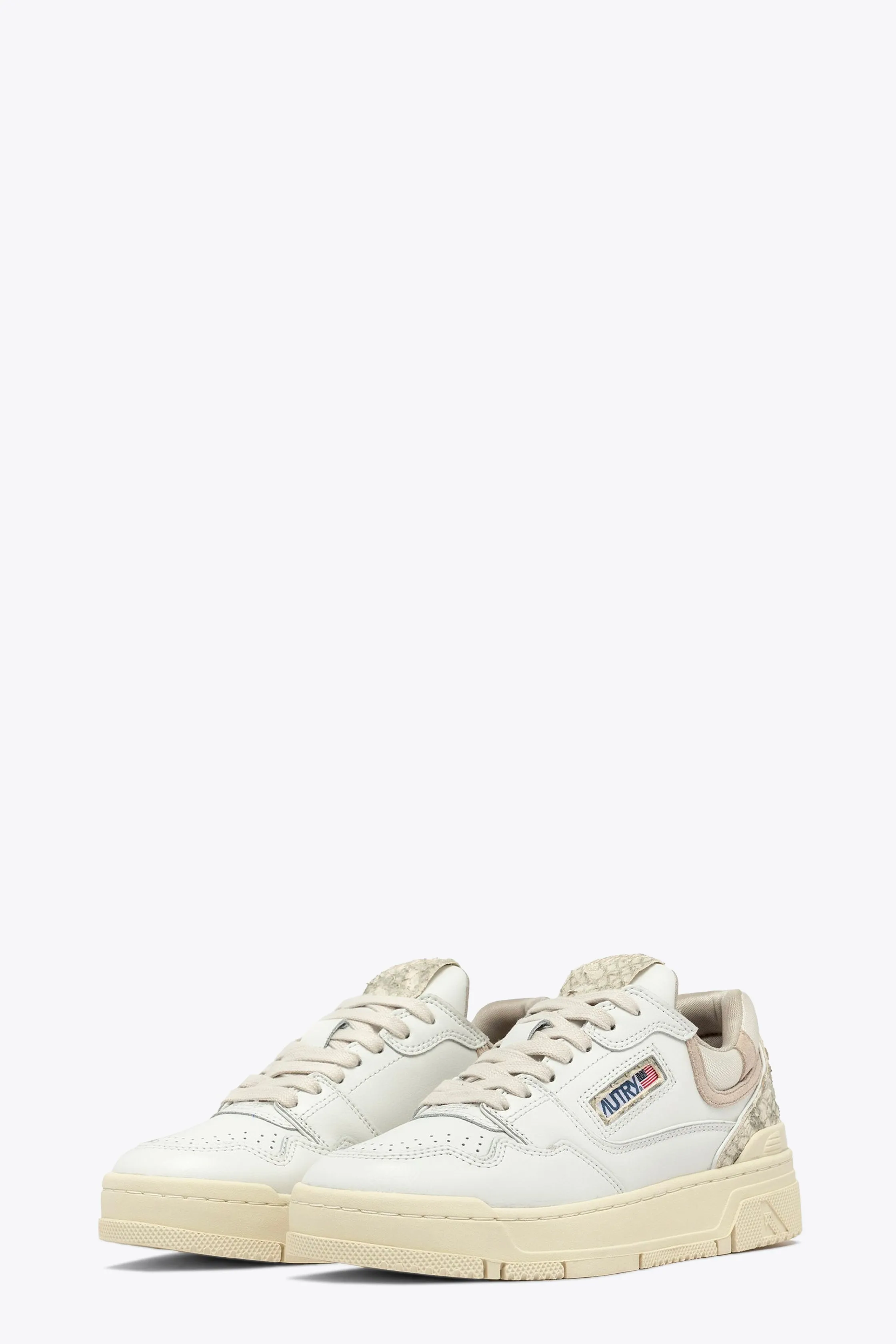 Sneaker bassa in pelle panna con dettagli pitonati - CLC Low