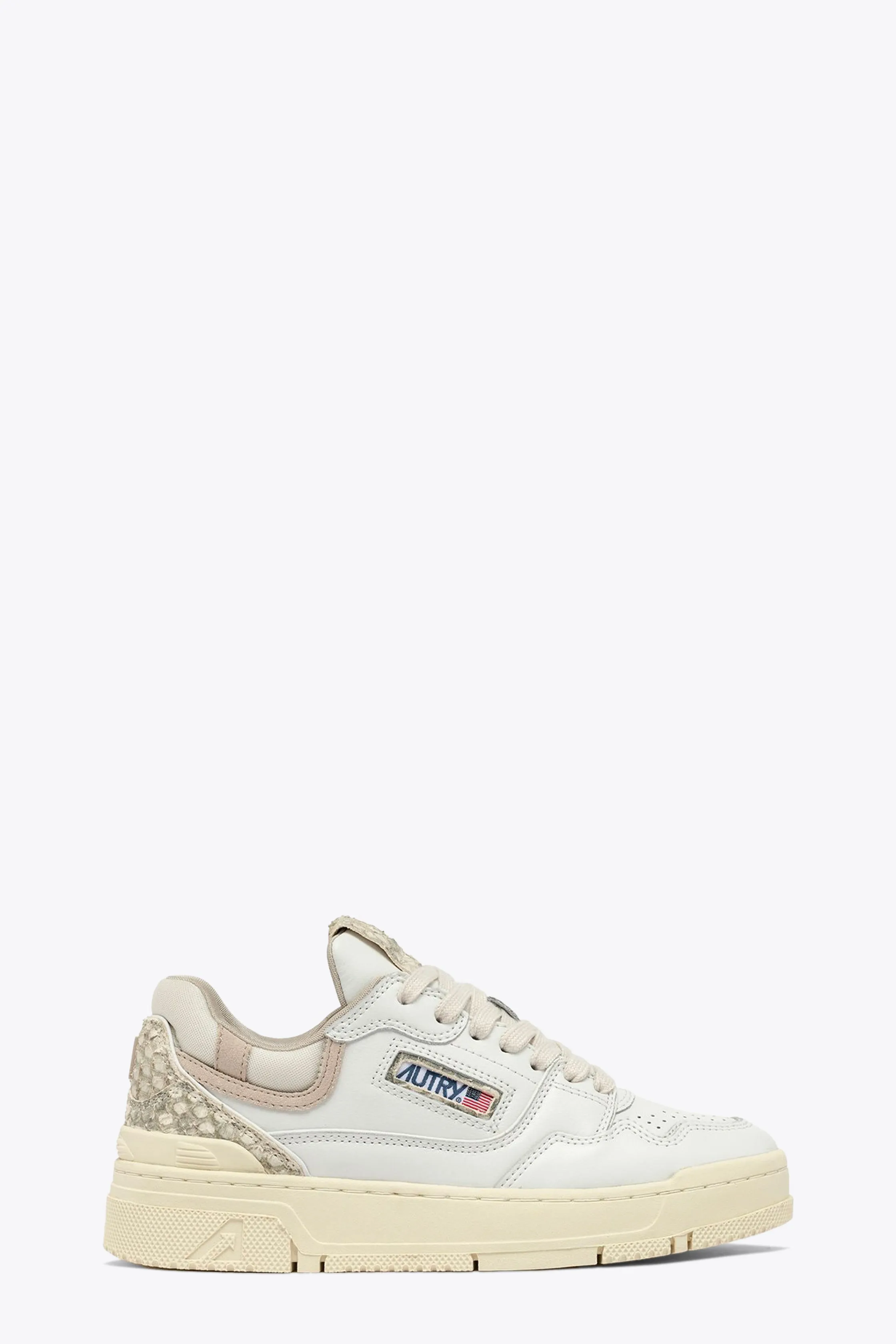 Sneaker bassa in pelle panna con dettagli pitonati - CLC Low