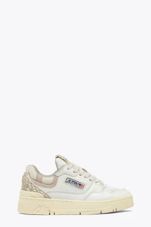Sneaker bassa in pelle panna con dettagli pitonati - CLC Low