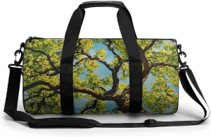 Summer Trees Canopy Sunshine Compact Gym Bag Travel Duffel Bags Lightweight Foldable Sports Tote Gymbag
