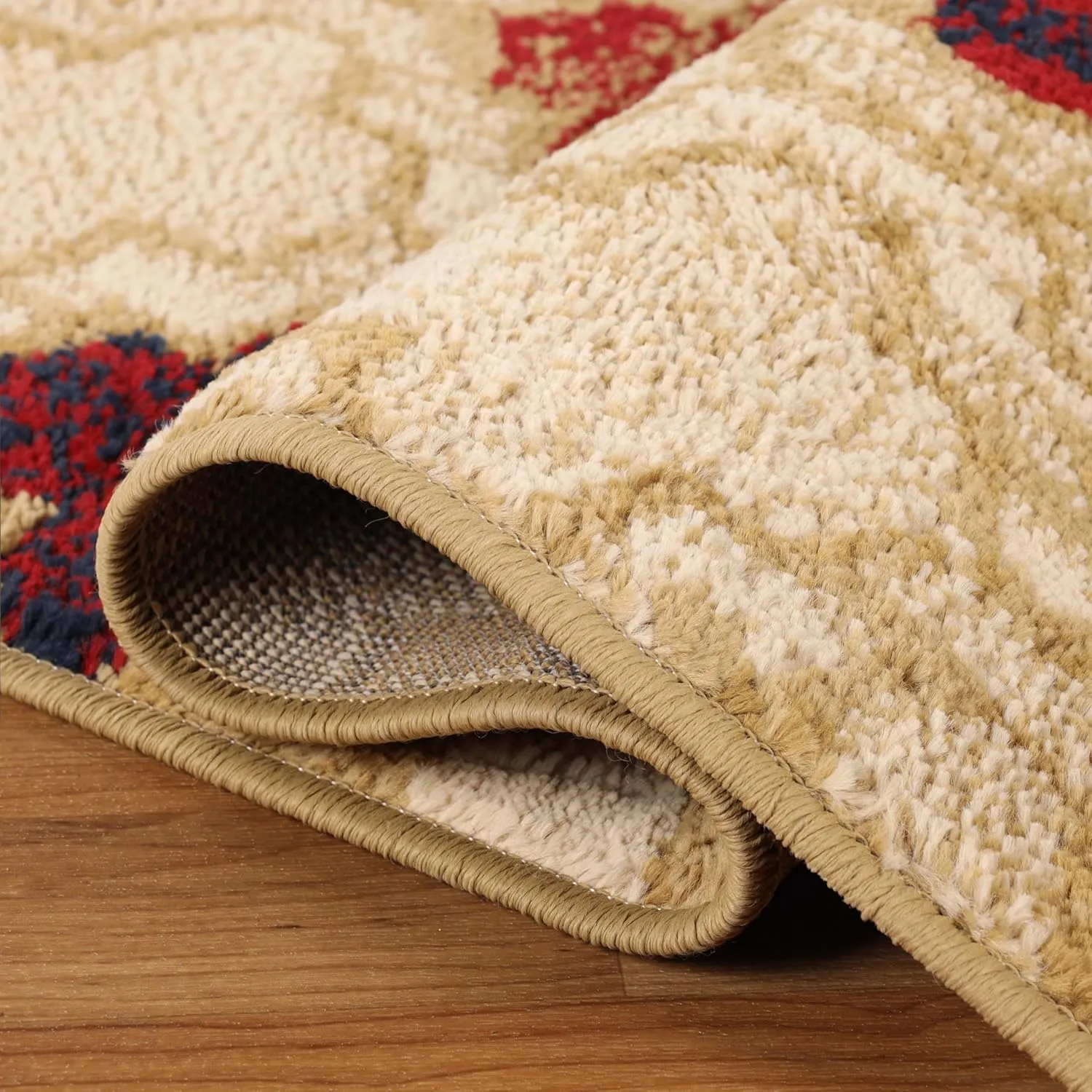 Superior Indoor Area Runner, Jute Backed, Perfect for Hallway, Living/ Dining Room, Bedroom, Office, Kitchen, Entryway, Modern Geometric Trellis Floor Decor, Viking Collection, 2' 7" x 8', Beige