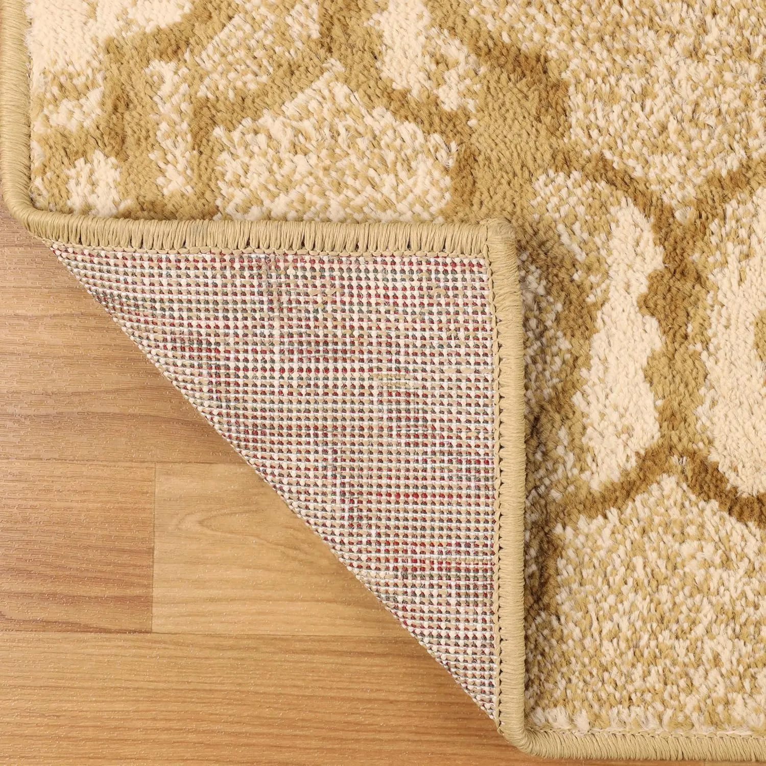 Superior Indoor Area Runner, Jute Backed, Perfect for Hallway, Living/ Dining Room, Bedroom, Office, Kitchen, Entryway, Modern Geometric Trellis Floor Decor, Viking Collection, 2' 7" x 8', Beige