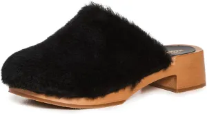swedish hasbeens Fluff Clog Black EU 36 (US Women's 6) B (M)