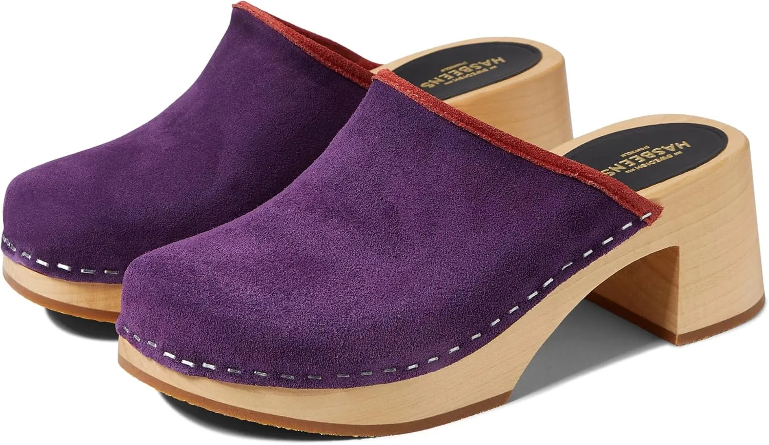 swedish hasbeens Suede Clog Viola 37 (US Women's 7) B (M)