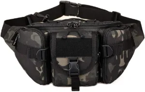Tactical Waist Bag for Men Women Military Fanny Pack Outdoor Traveling Hiking Hunting Fishing Hip Bum Bag, Dark Camo