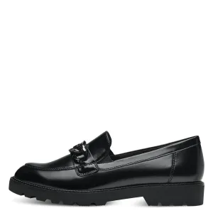 TAMARIS - 24605-001 FLAT LOAFER WITH BUCKLE DETAIL - BLACK