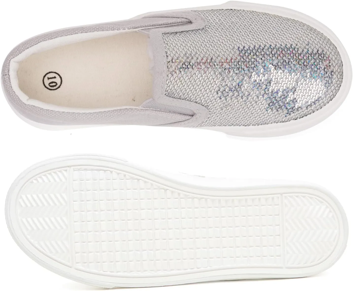 Toandon Toddler Kids Girls Sparkle Slip On Walking Shoes Age 2-10