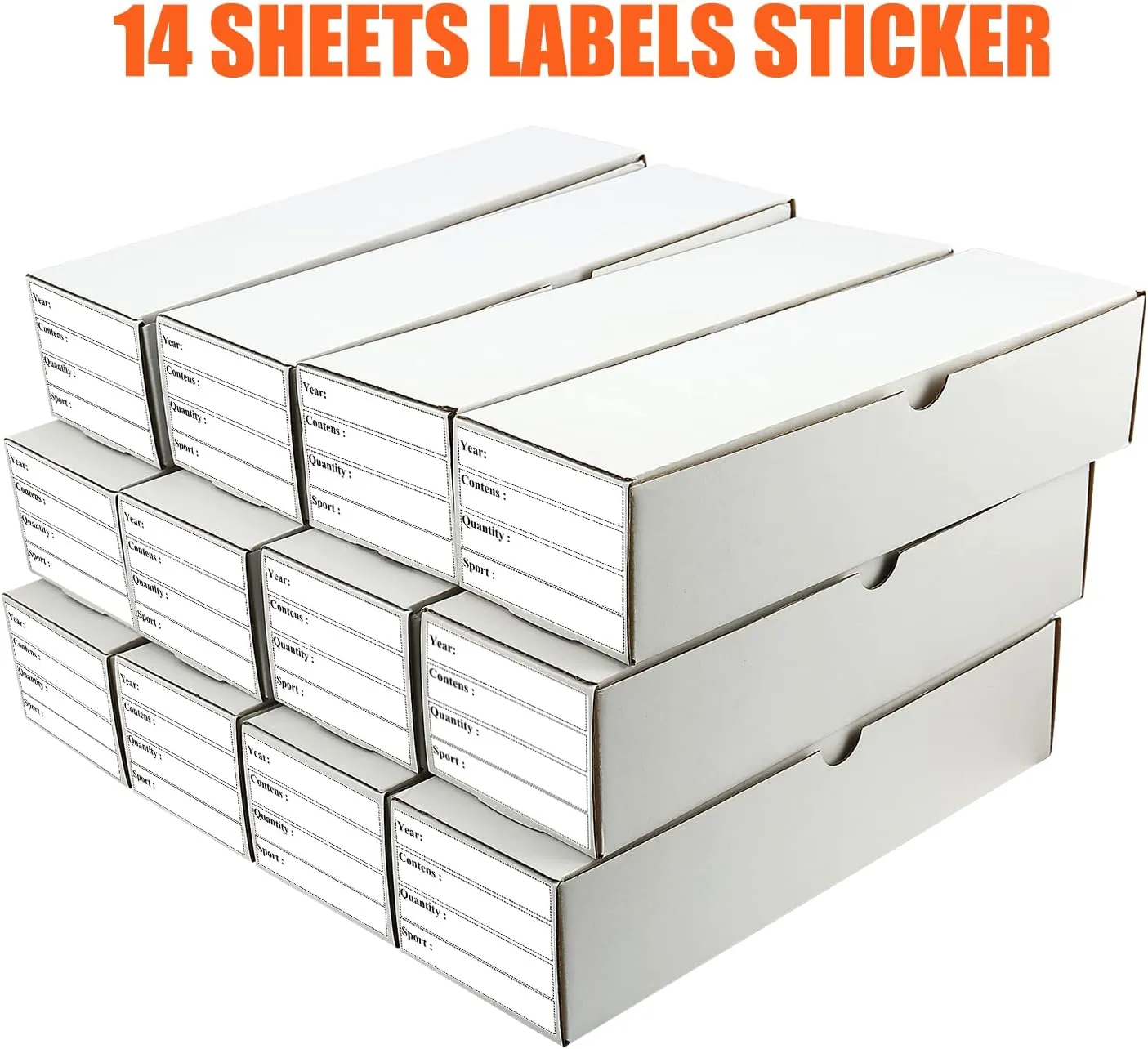 Trading Card Storage Box,12-Pack-9600 Count Corrugated Cardboard Card Box With Mtg/Magic/TCG Storage and Collection,Labels For Card Storage Box