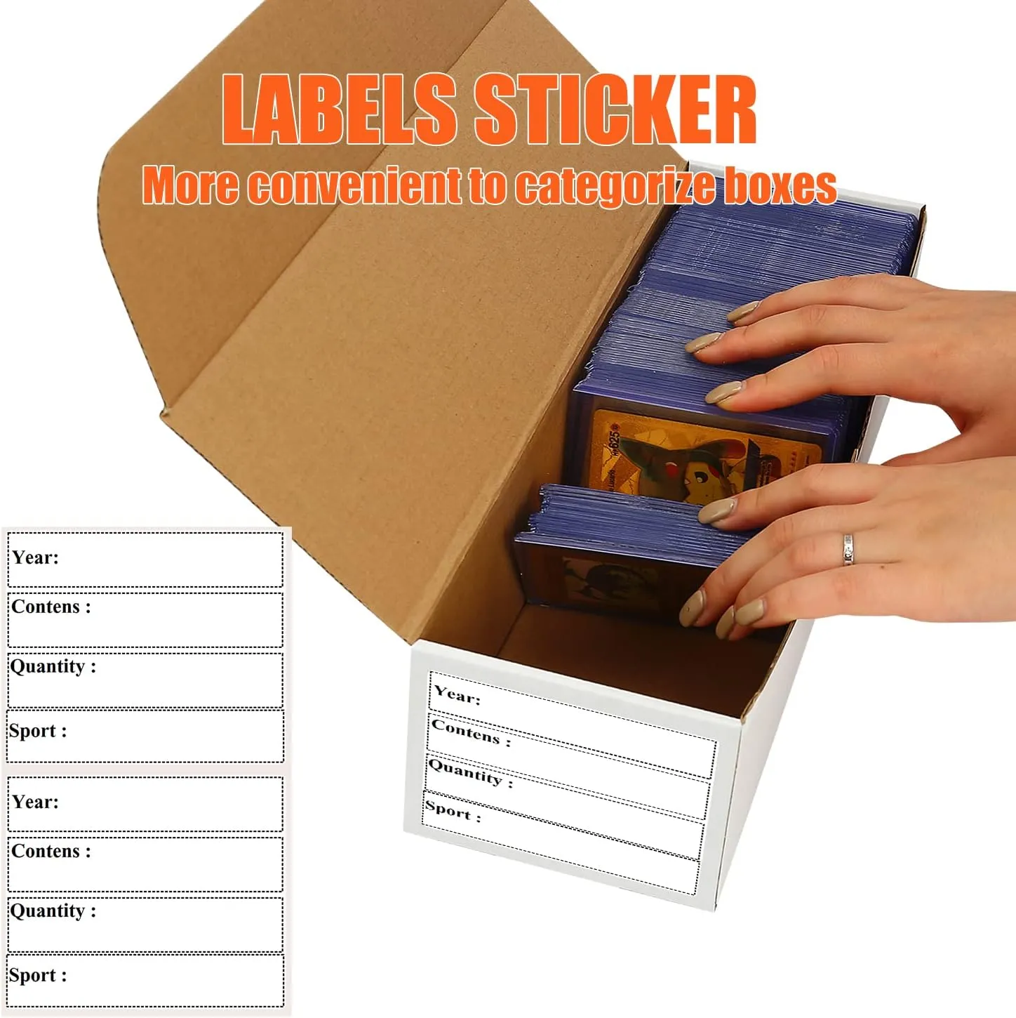 Trading Card Storage Box,12-Pack-9600 Count Corrugated Cardboard Card Box With Mtg/Magic/TCG Storage and Collection,Labels For Card Storage Box