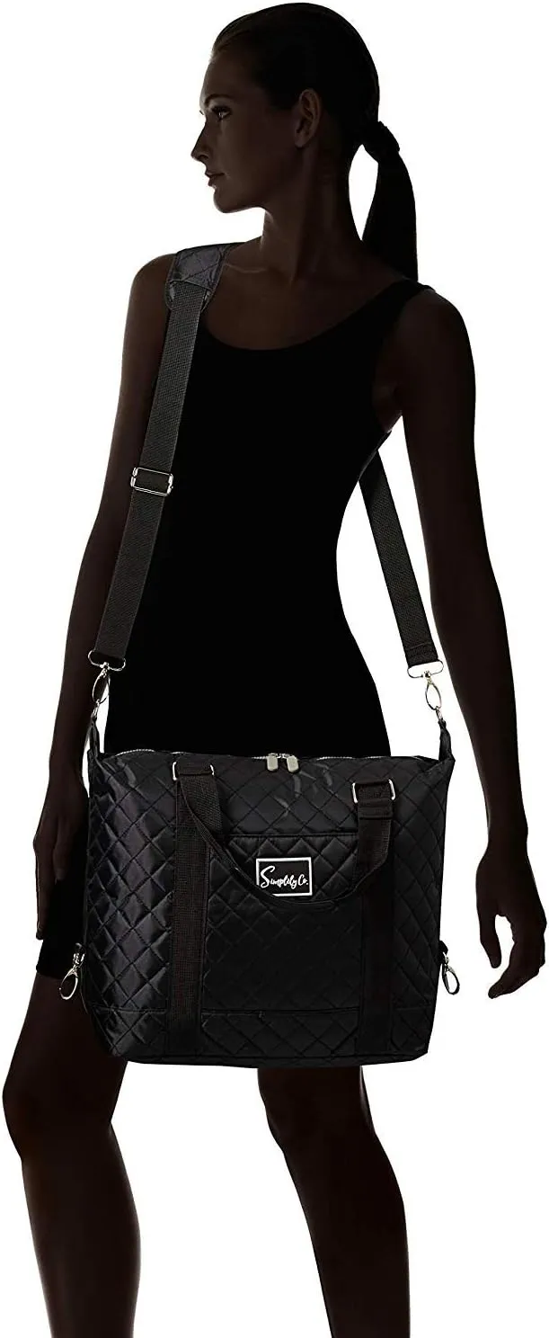 Travel Weekender Overnight Carry-on Under the Seat Shoulder Tote Bag (Small, Black)