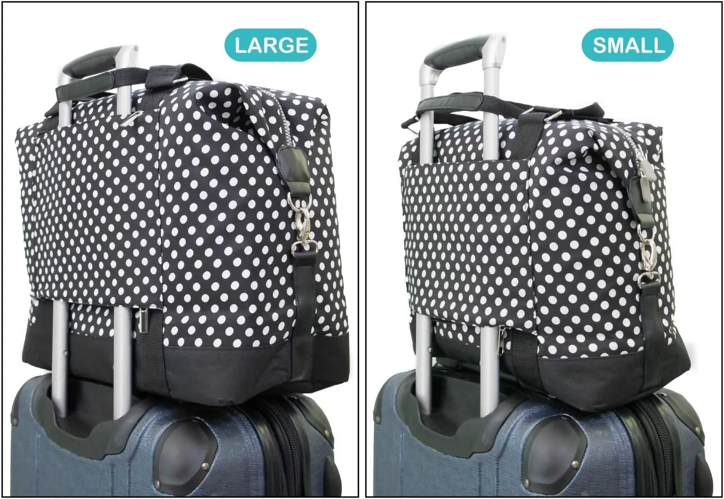 Travel Weekender Overnight Carry-on Under the Seat Shoulder Tote Bag (Small, Black)