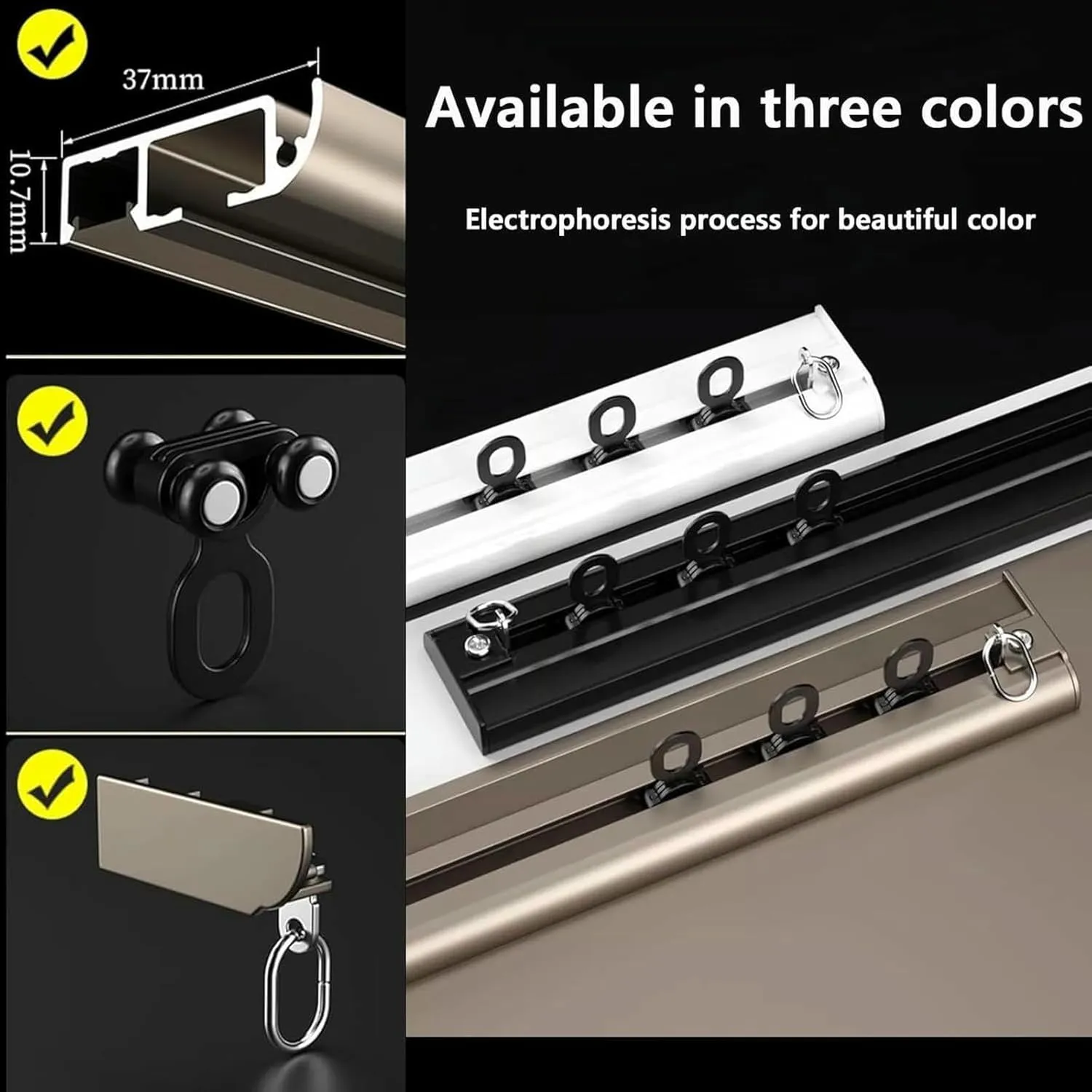 Ultra-thin Ceiling Track for Curtains, Ceiling Curtain Track Set, Ceiling Track for Curtains-Room Divider - Curtain Track, Slide Quietly Curtain Track Rail for Inward-opening Window(White,3.3m(10.8ft)