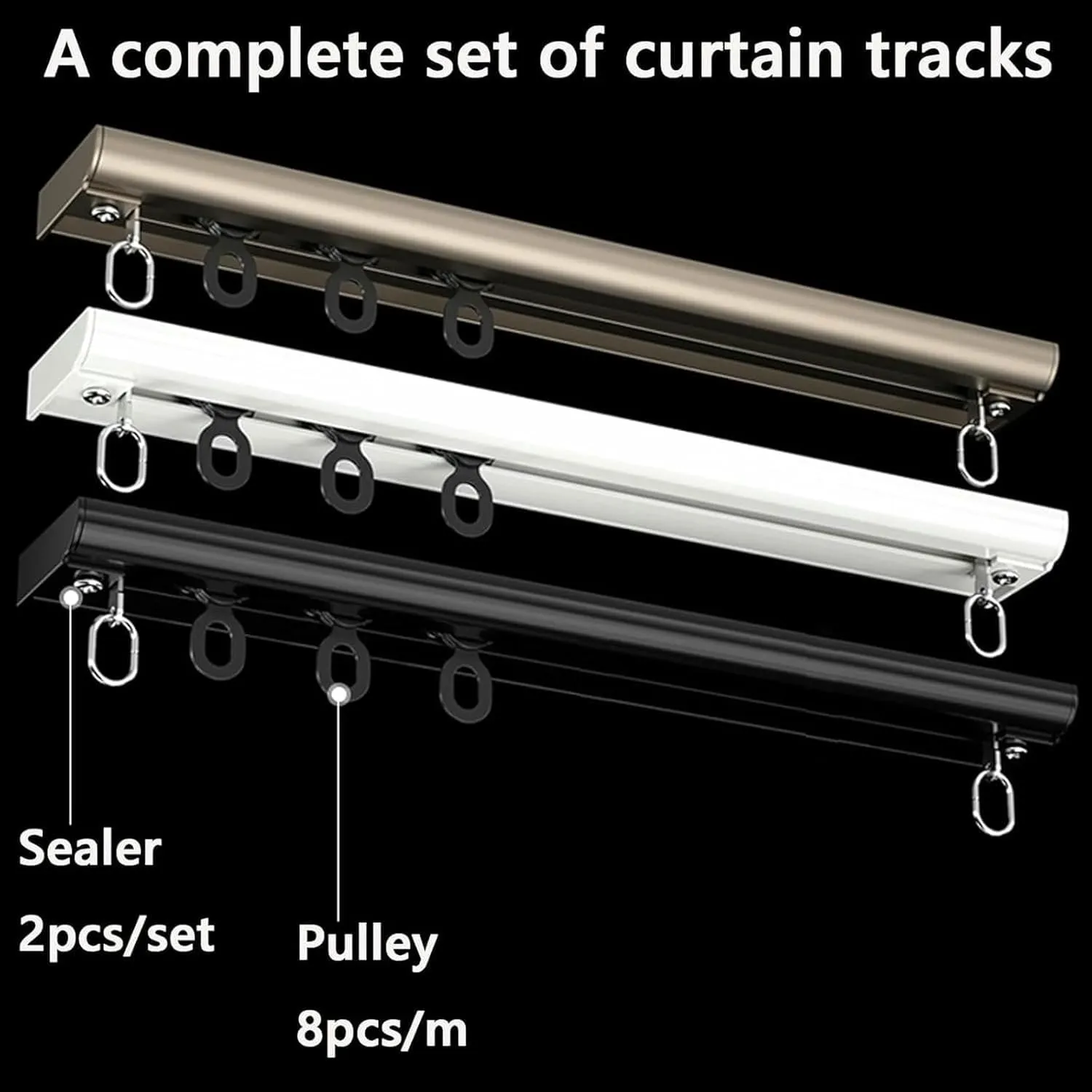 Ultra-thin Ceiling Track for Curtains, Ceiling Curtain Track Set, Ceiling Track for Curtains-Room Divider - Curtain Track, Slide Quietly Curtain Track Rail for Inward-opening Window(White,3.3m(10.8ft)