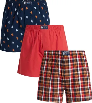 U.S. Polo Assn. Men's Underwear – Woven Boxers with Functional Fly (3 Pack)