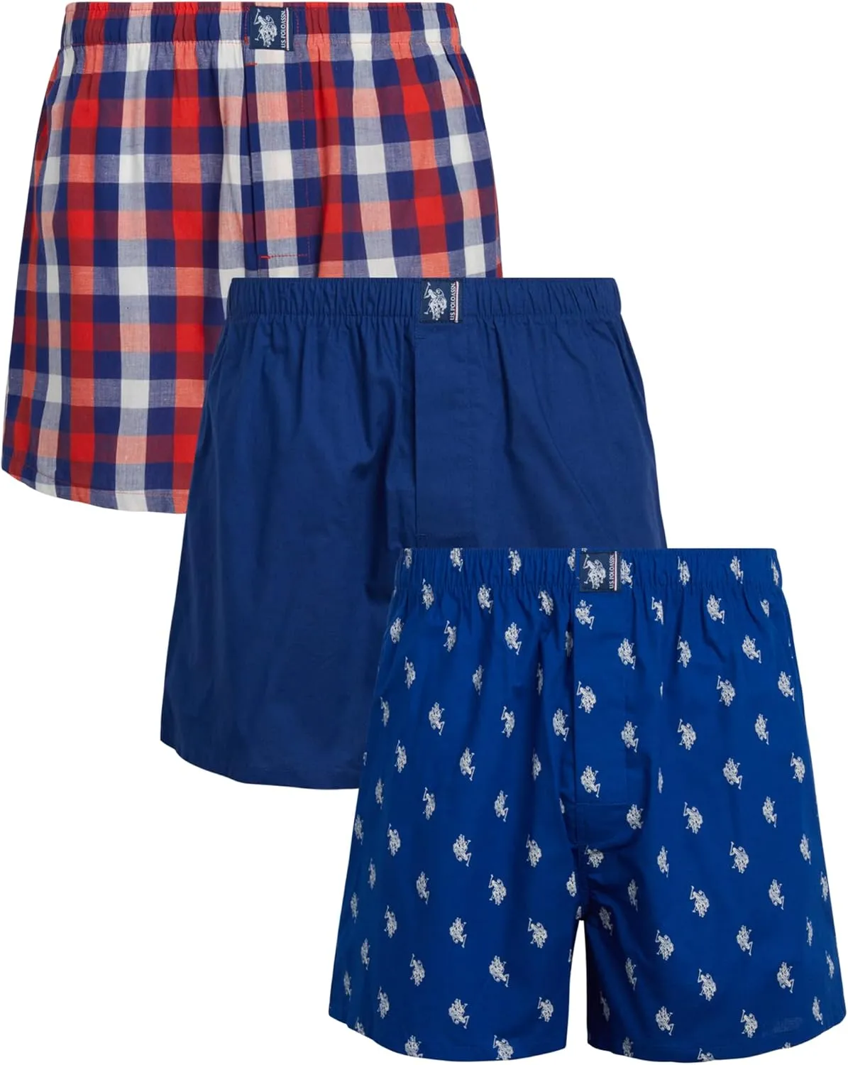 U.S. Polo Assn. Men's Underwear – Woven Boxers with Functional Fly (3 Pack)