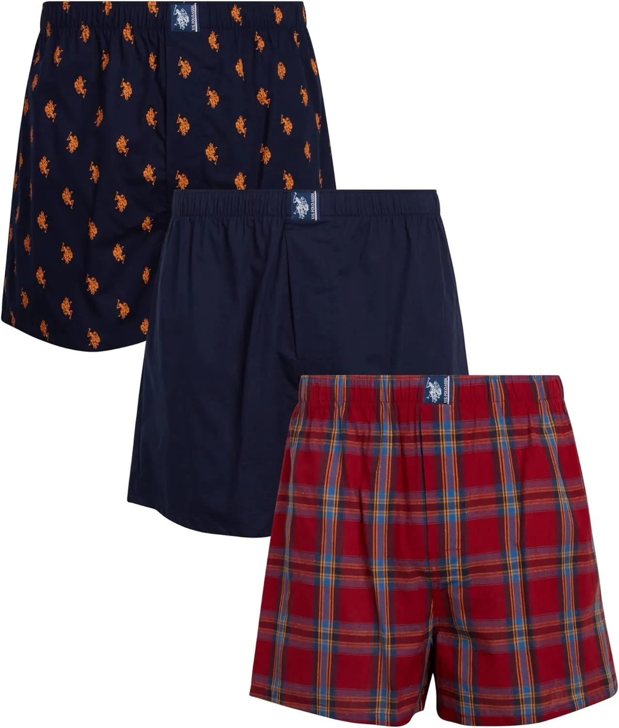 U.S. Polo Assn. Men's Underwear – Woven Boxers with Functional Fly (3 Pack)