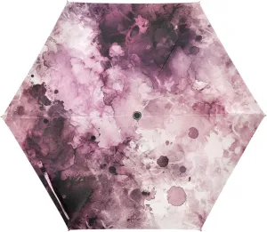 UV50  umbrella with case for heavy rain wind portable and lightweight umbrellas for rain compact auto open sombrillas de lluvia Watercolor Abstract Splash-ink Dark Purple