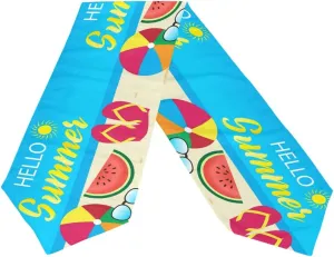 VIKKO Summer Beach Ball Slippers Table Runner Home Decor Polyester Coffee Table Runner for Family Dinners or Gatherings, Indoor and Outdoor Parties(13 x 70 inch)