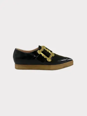 Vivienne Westwood Pointed Monk Strap Loafer with Gold Buckle